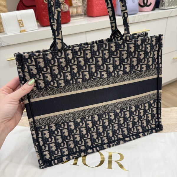 Christian Dior Oblique Medium Book Tote Blue Multicolor