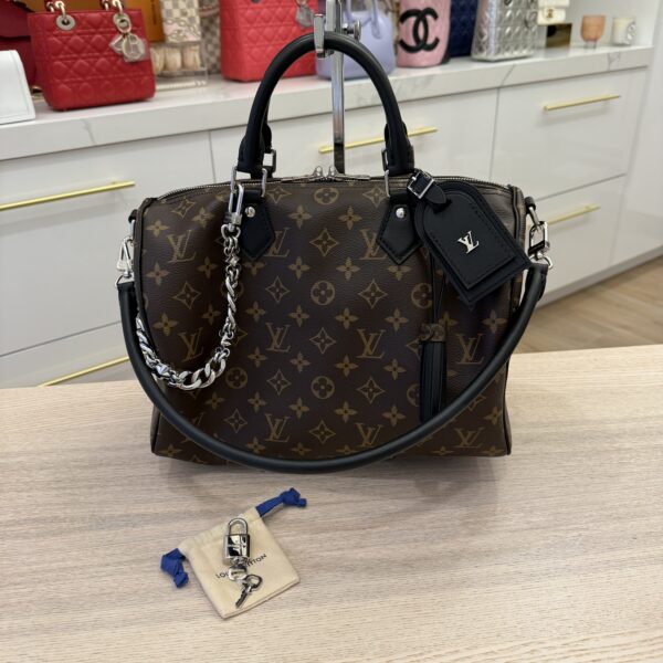 Louis Vuitton Dark Speedy Soft Bandouliere Bag Monogram Canvas 30