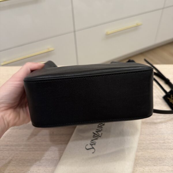 Saint Laurent (YSL) Black Leather Bucket Bag With Cassandre Charm