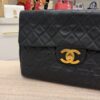 Chanel Vintage Classic Single Flap Bag Quilted Lambskin Maxi Black