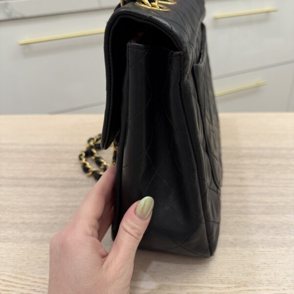 Chanel Vintage Classic Single Flap Bag Quilted Lambskin Maxi Black