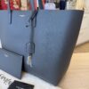 Saint Laurent (YSL) Calfskin Large Shopping Tote Storm