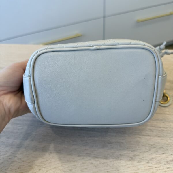 Saint Laurent (YSL) Cassandre Diamond-Pattern Bucket Bag Crema Soft