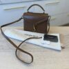 Saint Laurent (YSL) Mini Cassandra Leather Top Handle Bag Caramel