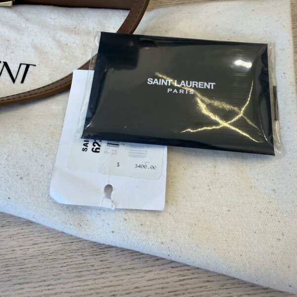 Saint Laurent (YSL) Mini Cassandra Leather Top Handle Bag Caramel