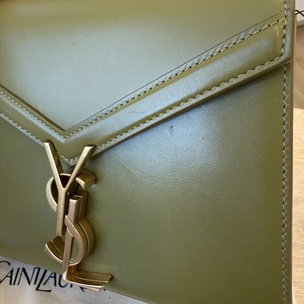 Saint Laurent (YSL) Mini Cassandra Leather Top Handle Bag Vert Olive