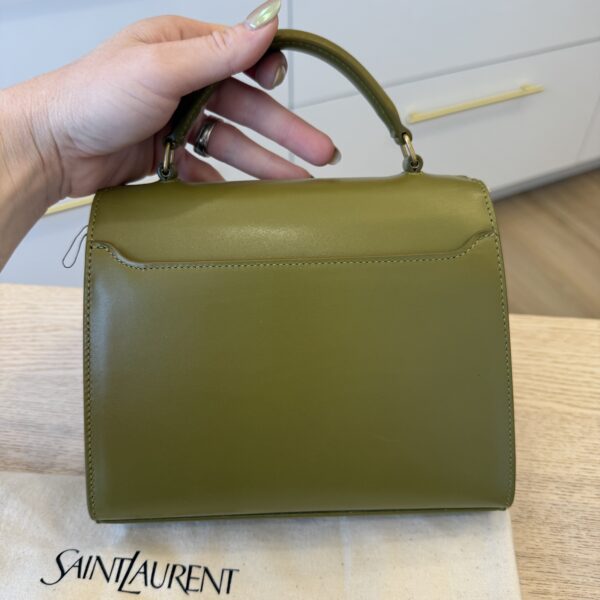 Saint Laurent (YSL) Mini Cassandra Leather Top Handle Bag Vert Olive