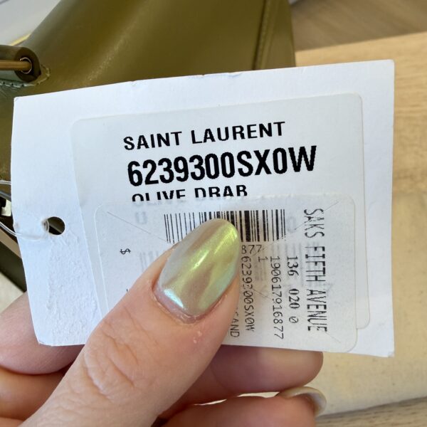 Saint Laurent (YSL) Mini Cassandra Leather Top Handle Bag Vert Olive