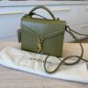 Saint Laurent (YSL) Mini Cassandra Leather Top Handle Bag Vert Olive