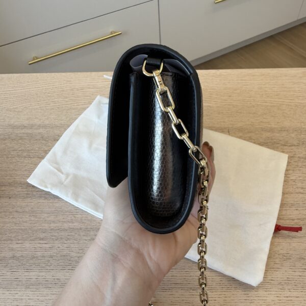 CHRISTIAN LOUBOUTIN Loubi54 Embossed Metallic Leather Wallet On Chain