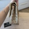 Chanel 24K Vintage Tweed Quilted Medium Double Flap Beige Gold Multicolor