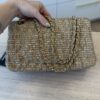 Chanel 24K Vintage Tweed Quilted Medium Double Flap Beige Gold Multicolor