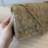 Chanel 24K Vintage Tweed Quilted Medium Double Flap Beige Gold Multicolor