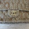 Chanel 24K Vintage Tweed Quilted Medium Double Flap Beige Gold Multicolor