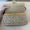 Chanel 24K Vintage Tweed Quilted Medium Double Flap Beige Gold Multicolor