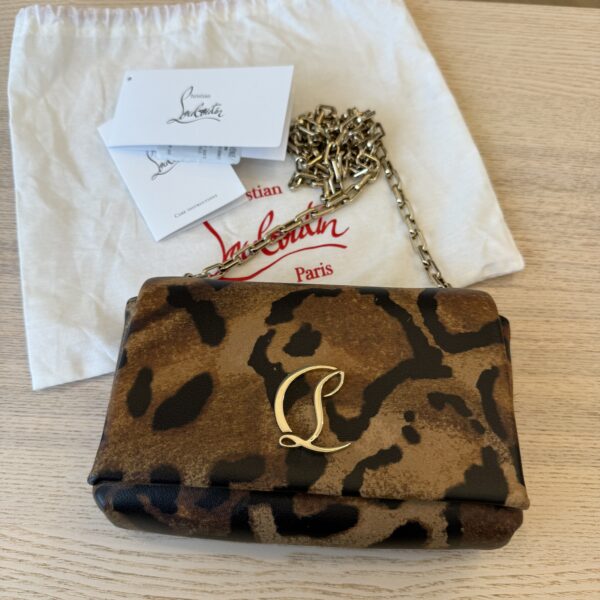 Christian Louboutin Loubi54 Leopard-Print Chain Shoulder Bag