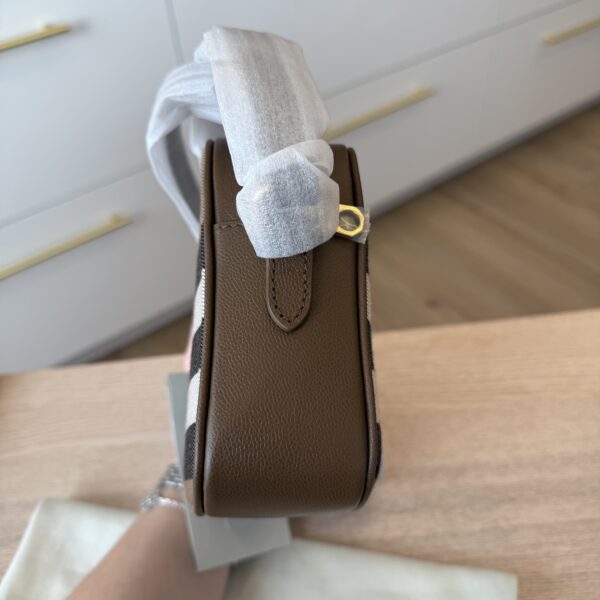 Burberry Calfskin House Check Small Camera Bag Tan