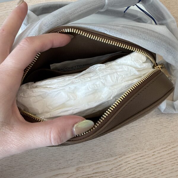 Burberry Calfskin House Check Small Camera Bag Tan