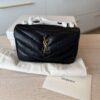 Saint Laurent (YSL) Lambskin Chevron Quilted Small Loulou Bag Black GHW