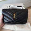 Saint Laurent (YSL) Lambskin Chevron Quilted Small Loulou Bag Black GHW