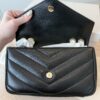 Saint Laurent (YSL) Lambskin Chevron Quilted Small Loulou Bag Black GHW