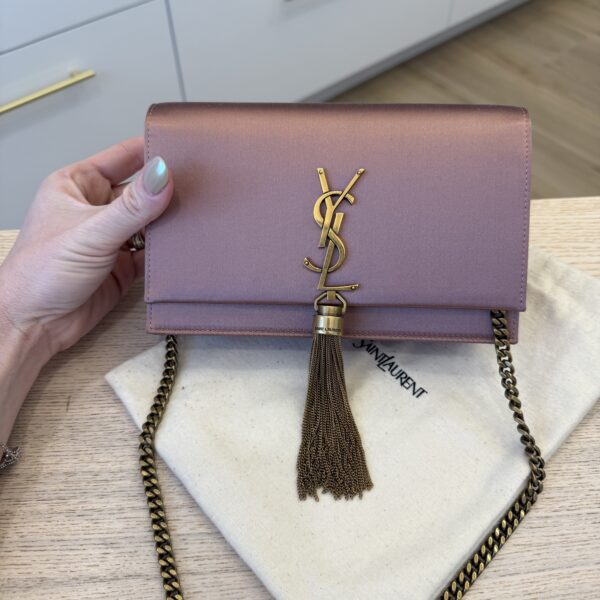 Saint Laurent (YSL) Satin Kate Tassel Wallet On Chain Bag