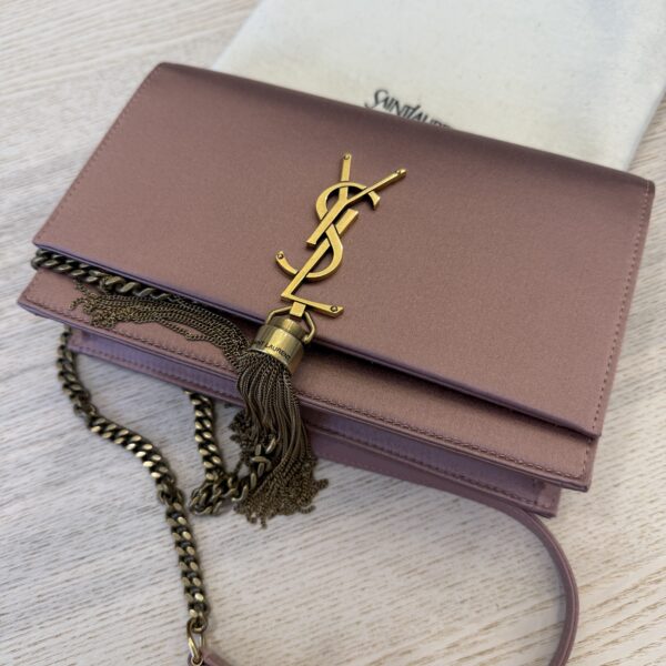 Saint Laurent (YSL) Satin Kate Tassel Wallet On Chain Bag