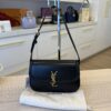 Saint Laurent (YSL) Box Calfskin Monogram Medium Solferino Satchel Black