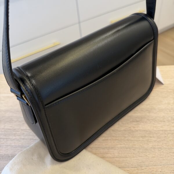 Saint Laurent (YSL) Box Calfskin Monogram Medium Solferino Satchel Black