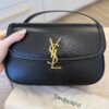 Saint Laurent (YSL) Box Calfskin Monogram Medium Solferino Satchel Black