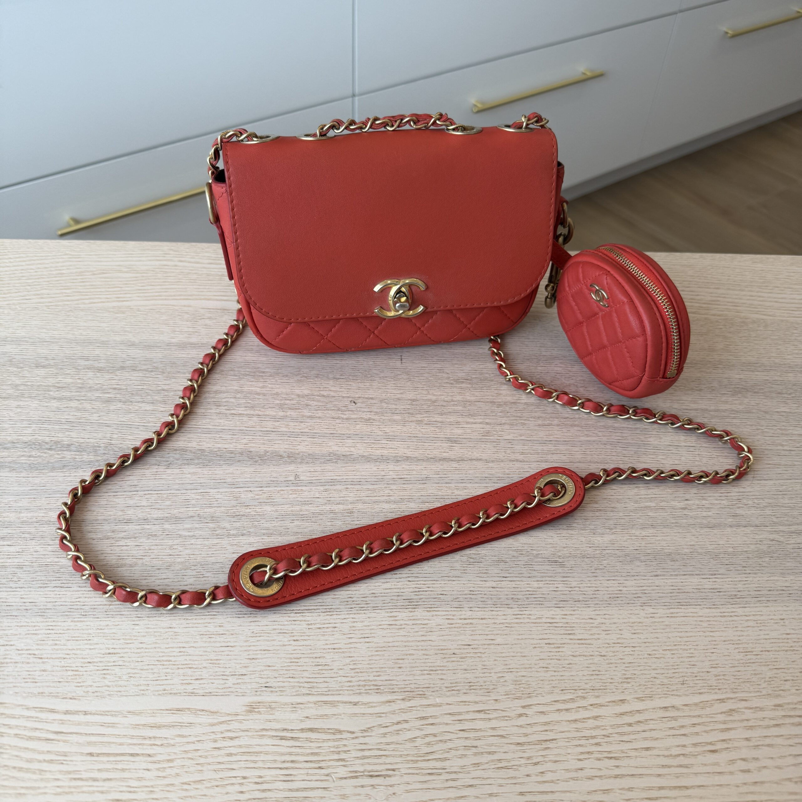 Chanel Multi Pouching Flap With Coin Purse Quilted Calfskin Leather Crossbody Bag