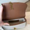 Saint Laurent (YSL) Calfskin and Canvas Monogram Medium Solferino Satchel Brown