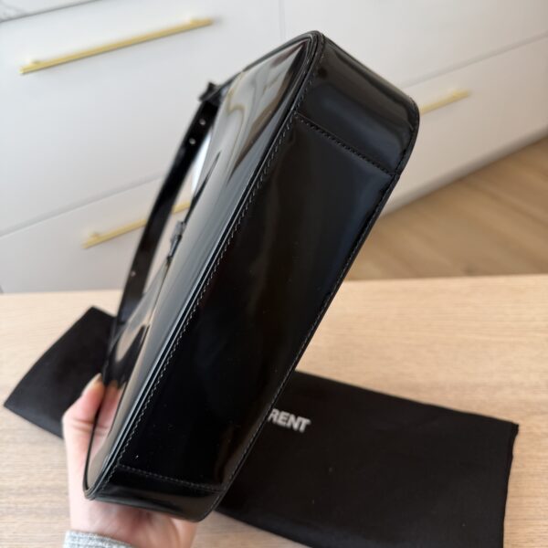 Saint Laurent (YSL) Le 5 A 7 Hobo Shoulder Bag Black Smooth Leather and Black Hardware