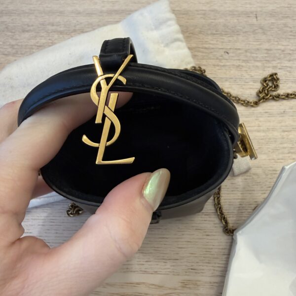 Saint Laurent (YSL) Le 37 Micro in Shiny Leather Black