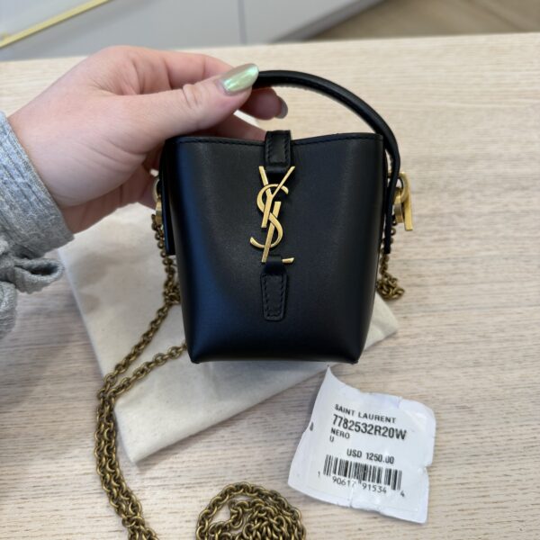 Saint Laurent (YSL) Le 37 Micro in Shiny Leather Black