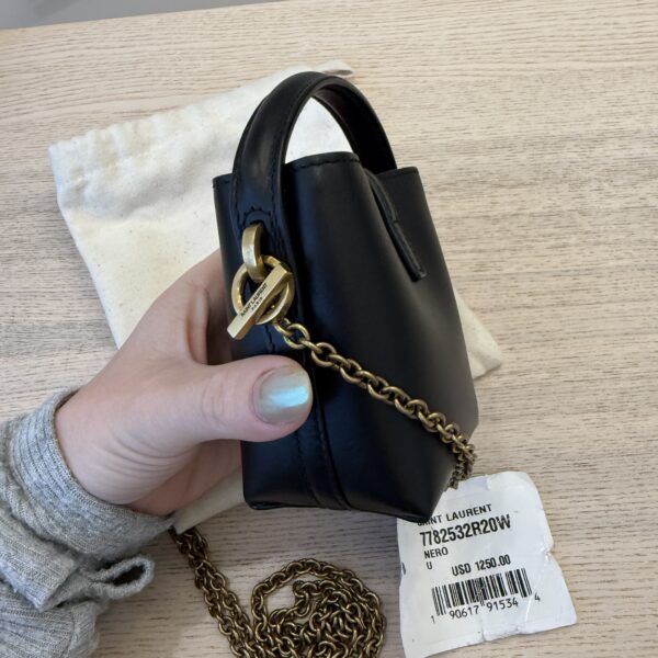 Saint Laurent (YSL) Le 37 Micro in Shiny Leather Black