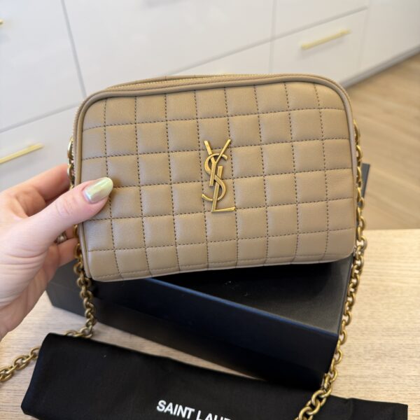 Saint Laurent (YSL) Shoulder Bag Cassandre Mini Natural Tan
