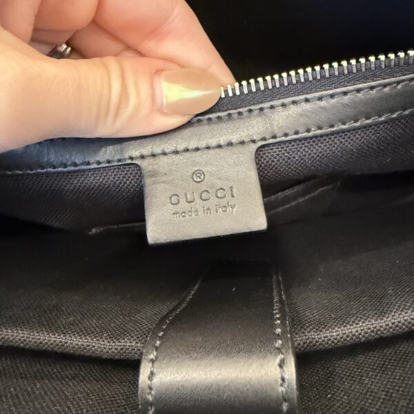 Gucci GG Supreme Monogram Appia Calfskin Web Briefcase Black