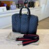 Gucci GG Supreme Monogram Appia Calfskin Web Briefcase Black
