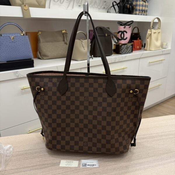 Louis Vuitton Damier Ebene Neverfull MM Rose Ballerine