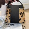 Balmain Pulse Vanity Leopard Print Leather Bag