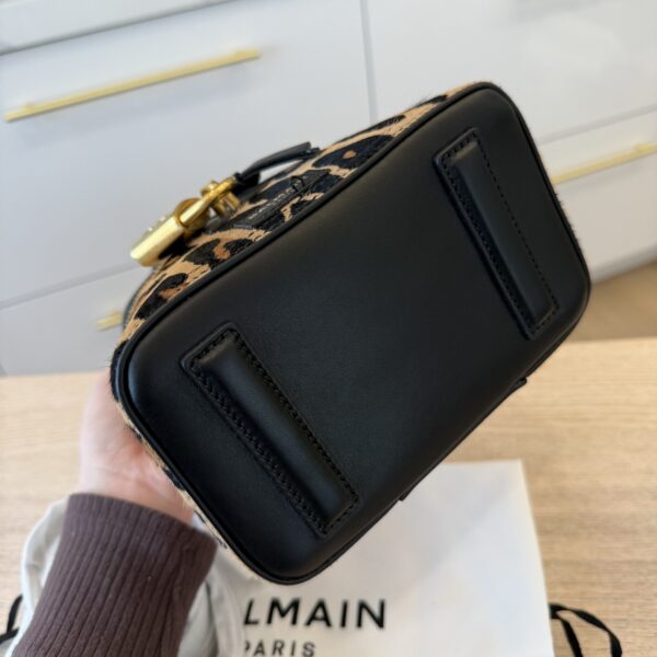 Balmain Pulse Vanity Leopard Print Leather Bag