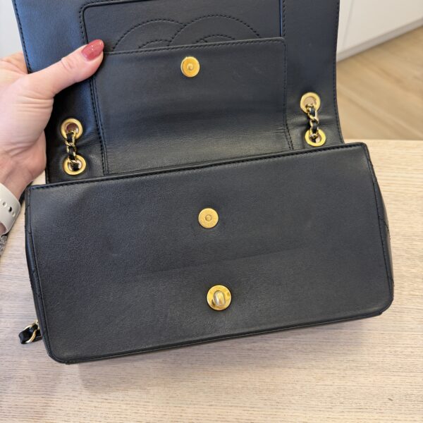 Chanel Mademoiselle Vintage Flap Bag Quilted Sheepskin Medium Black