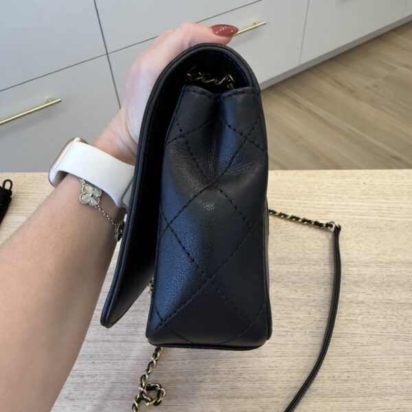 Chanel Mademoiselle Vintage Flap Bag Quilted Sheepskin Medium Black