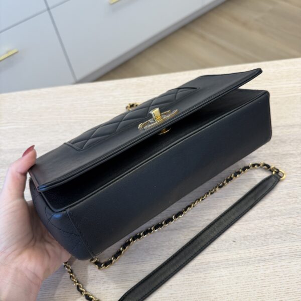 Chanel Mademoiselle Vintage Flap Bag Quilted Sheepskin Medium Black