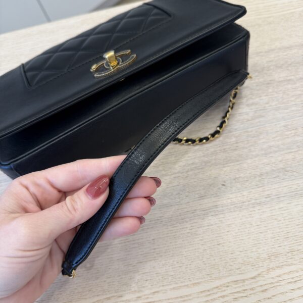 Chanel Mademoiselle Vintage Flap Bag Quilted Sheepskin Medium Black