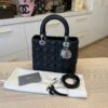 Christian Dior Lambskin Cannage Medium Lady Dior Silver Hardware Black
