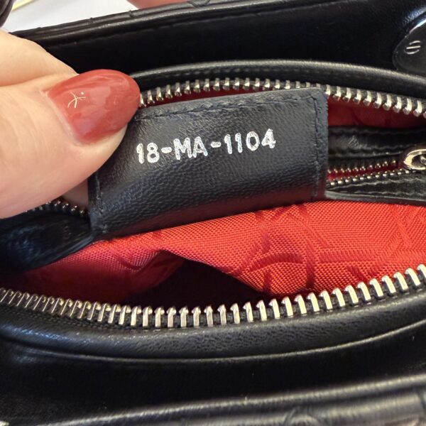 Christian Dior Lambskin Cannage Medium Lady Dior Silver Hardware Black