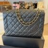 Chanel Caviar Quilted Maxi Single Flap Black Gold Hardware