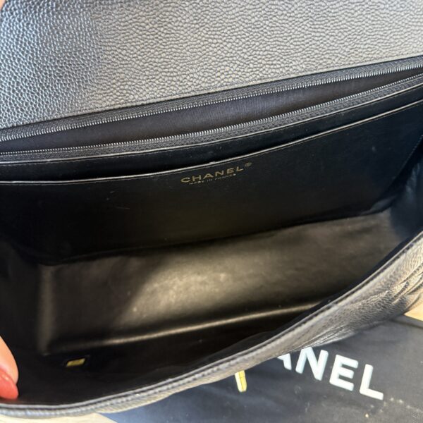 Chanel Caviar Quilted Maxi Single Flap Black Gold Hardware